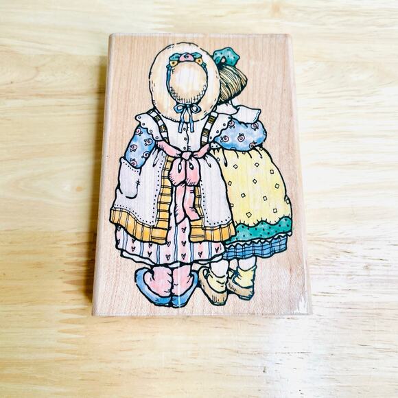 Vintage Penny Black 1998 Sharing a Moment Wood Mounted Rubber Stamp - Picture 1 of 5